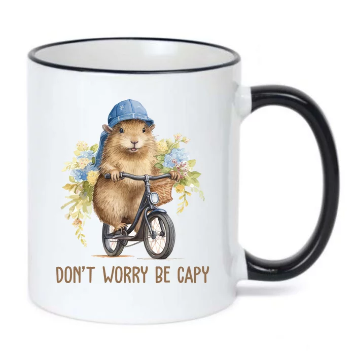 Capybara Dont Worry Be Capy Black Color Changing Mug