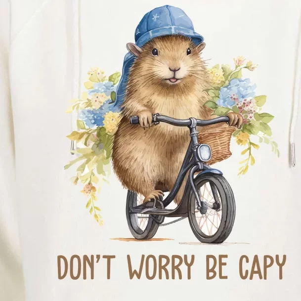 Capybara Dont Worry Be Capy Womens Funnel Neck Pullover Hood