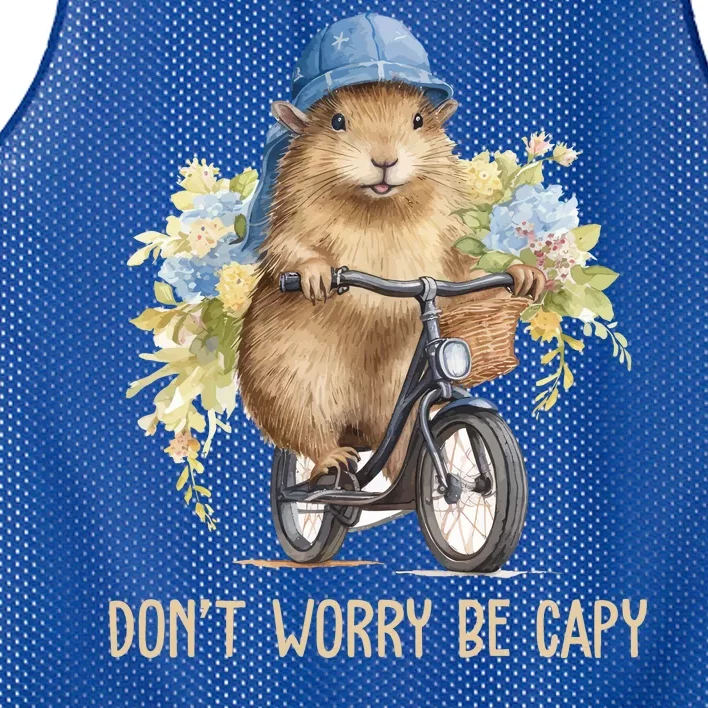 Capybara Dont Worry Be Capy Mesh Reversible Basketball Jersey Tank