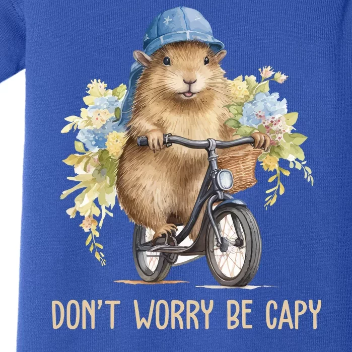 Capybara Dont Worry Be Capy Baby Bodysuit