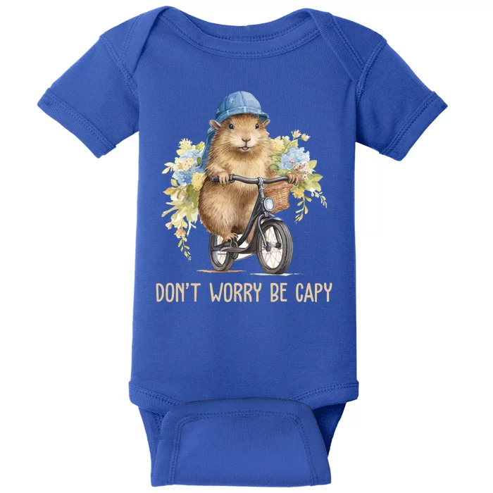 Capybara Dont Worry Be Capy Baby Bodysuit