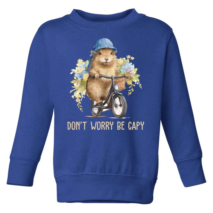 Capybara Dont Worry Be Capy Toddler Sweatshirt