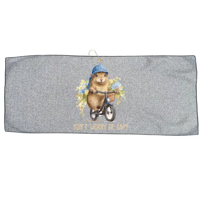 Capybara Dont Worry Be Capy Large Microfiber Waffle Golf Towel