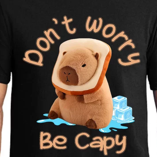 Capybara Dont Worry Be Capy Distressed Capybara Lovers Cute Animal Gift Pajama Set