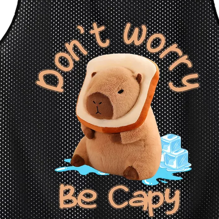 Capybara Dont Worry Be Capy Distressed Capybara Lovers Cute Animal Gift Mesh Reversible Basketball Jersey Tank