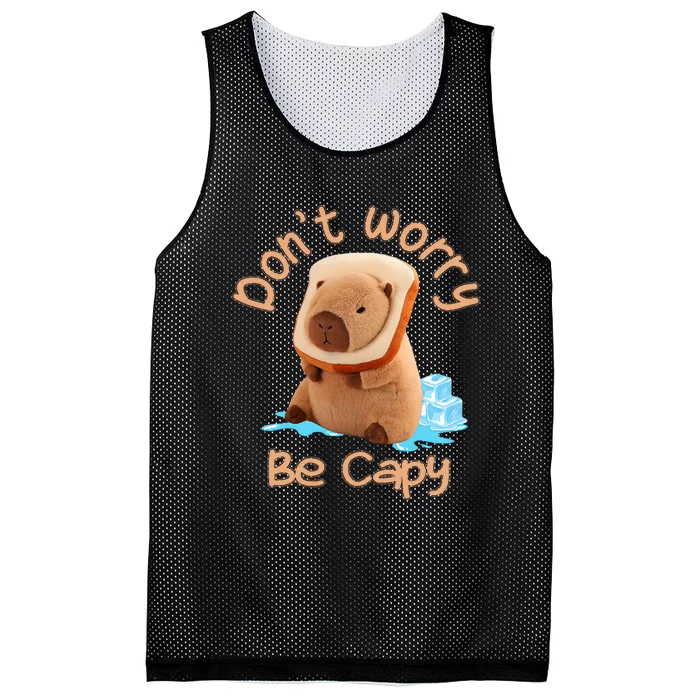 Capybara Dont Worry Be Capy Distressed Capybara Lovers Cute Animal Gift Mesh Reversible Basketball Jersey Tank