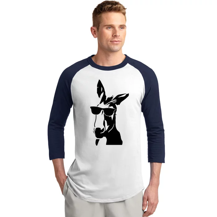 Cool Donkey With Sunglasses For Men Women Kids Boys Girls Gift Baseball Sleeve Shirt