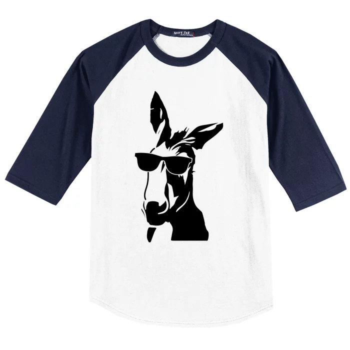 Cool Donkey With Sunglasses For Men Women Kids Boys Girls Gift Baseball Sleeve Shirt