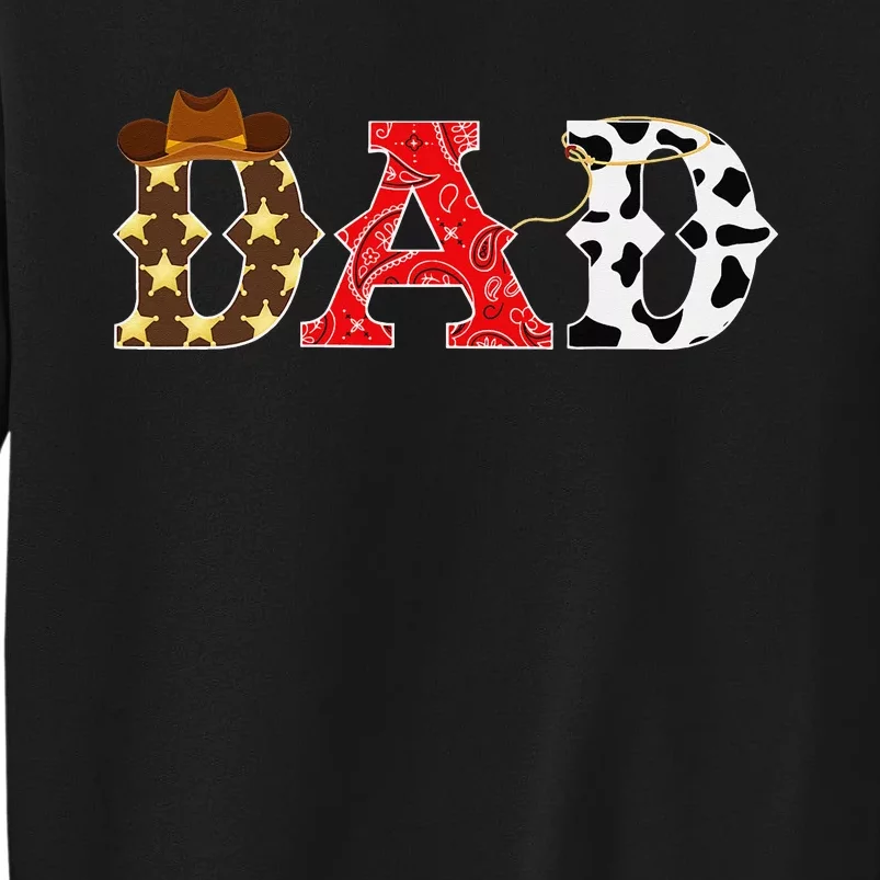 Cow Dad Western Rodeo Theme Birthday Party Matching Sweatshirt