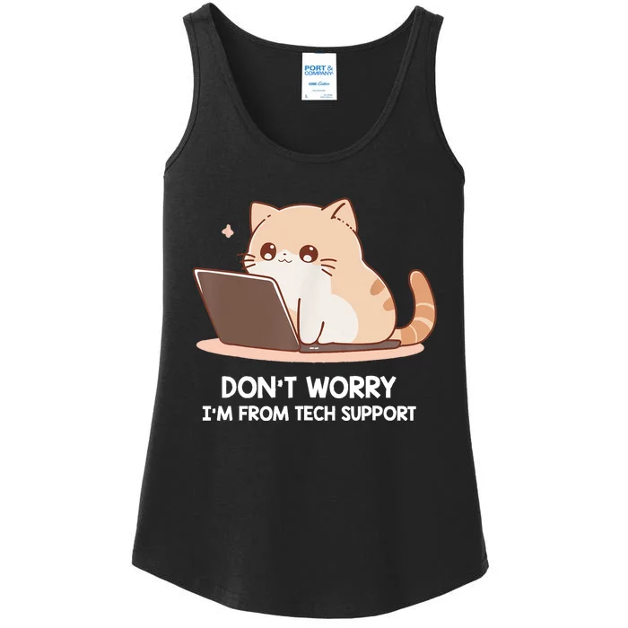 Cat DonT Worry IM From Tech Support Ladies Essential Tank