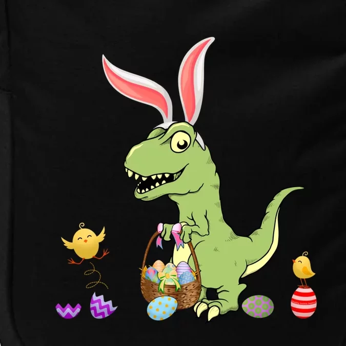 Cute Dinosaur With Easter Basket And Bunny Ears Easter Gift Impact Tech Backpack