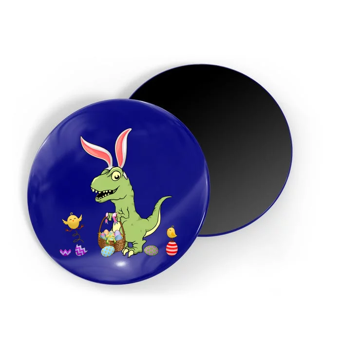 Cute Dinosaur With Easter Basket And Bunny Ears Easter Gift Magnet