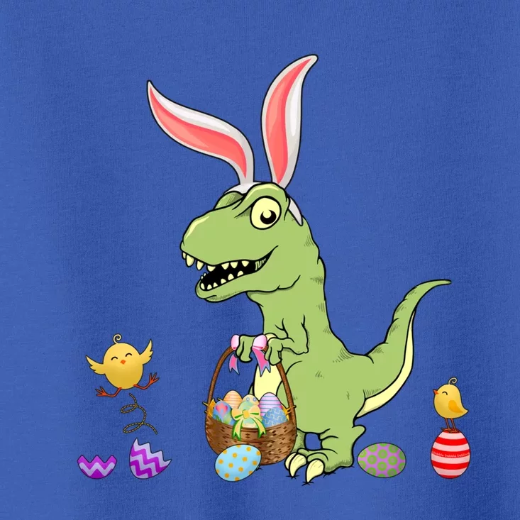 Cute Dinosaur With Easter Basket And Bunny Ears Easter Gift Toddler T-Shirt