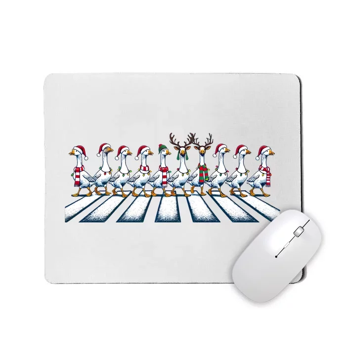 Christmas Ducks Walking Street Xmas Holiday Season Mousepad