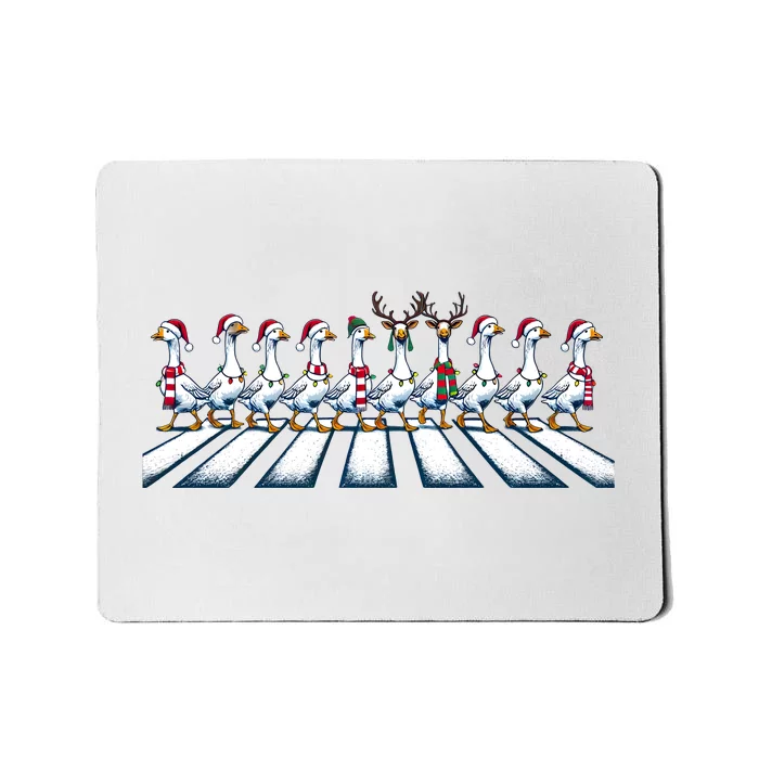 Christmas Ducks Walking Street Xmas Holiday Season Mousepad