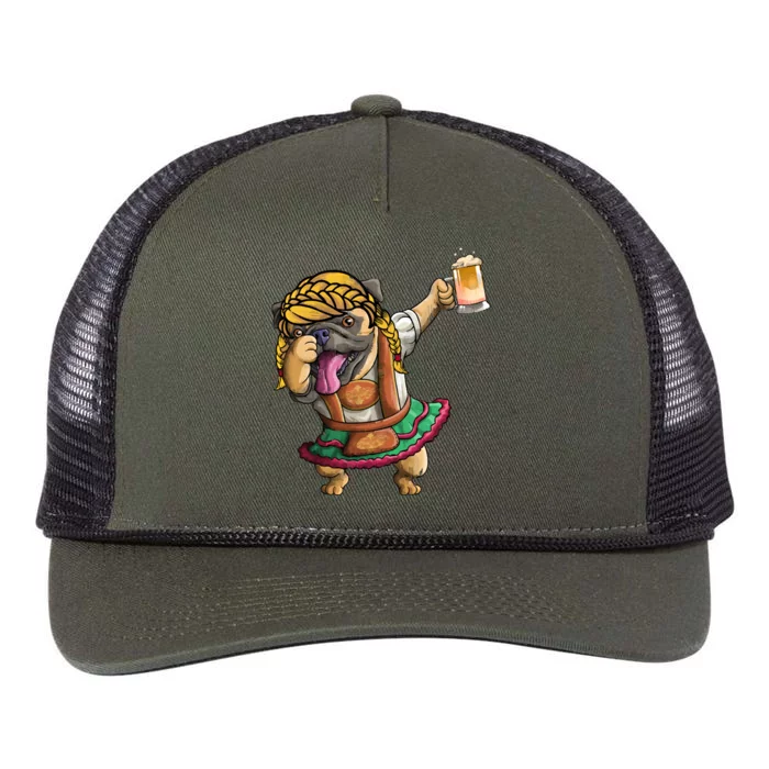 Cool Dabbing With Dog Holding Beer Cup Gift Oktoberfest Gif Gift Retro Rope Trucker Hat Cap