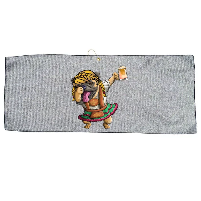 Cool Dabbing With Dog Holding Beer Cup Gift Oktoberfest Gif Gift Large Microfiber Waffle Golf Towel