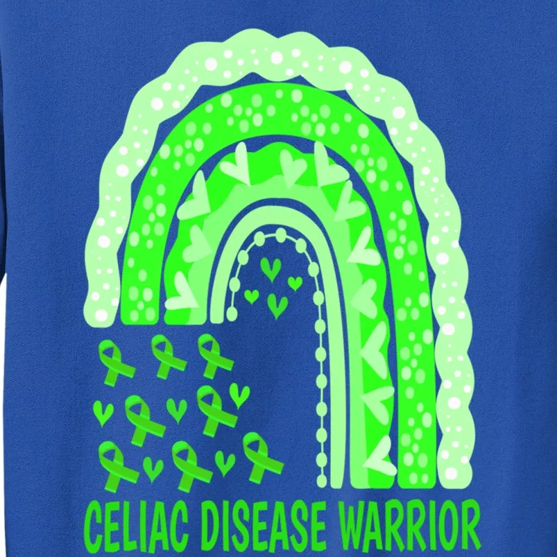 Celiac Disease Warrior Gluten Free Green Ribbon Rainbow Gift Tall Sweatshirt