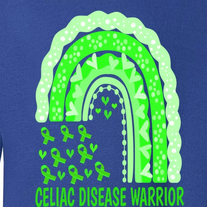 Celiac Disease Warrior Gluten Free Green Ribbon Rainbow Gift Toddler Sweatshirt