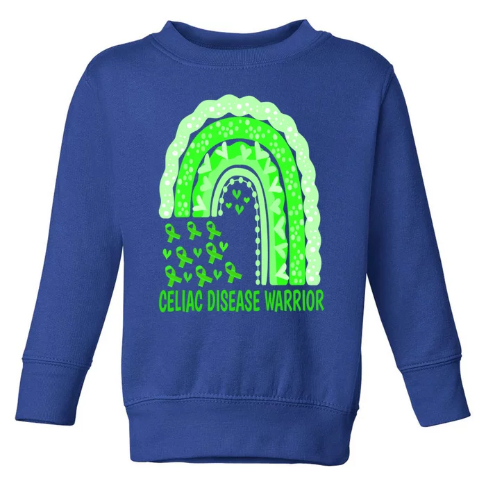 Celiac Disease Warrior Gluten Free Green Ribbon Rainbow Gift Toddler Sweatshirt