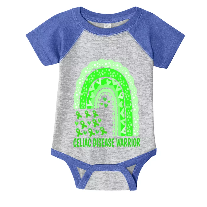 Celiac Disease Warrior Gluten Free Green Ribbon Rainbow Gift Infant Baby Jersey Bodysuit