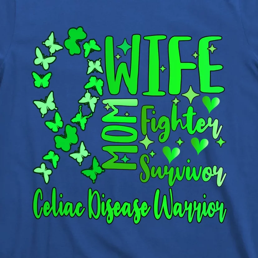 Celiac Disease Wife Mom Warrior Green Ribbon Butterfly Cute Gift T-Shirt