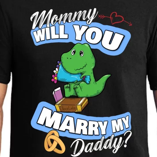 Cute Dino Wedding Offer Mommy Will You Marry My Daddy Funny Gift Pajama Set