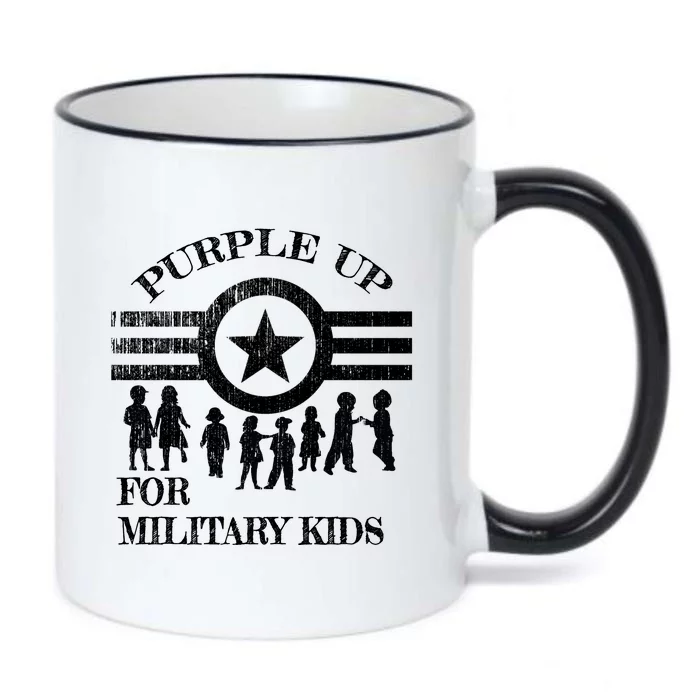 Cool Distressed Wear Purple Military Children Black Color Changing Mug