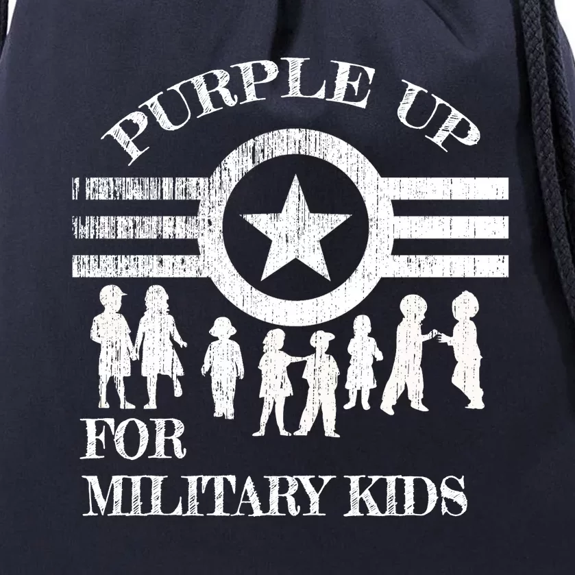 Cool Distressed Wear Purple Military Children Drawstring Bag