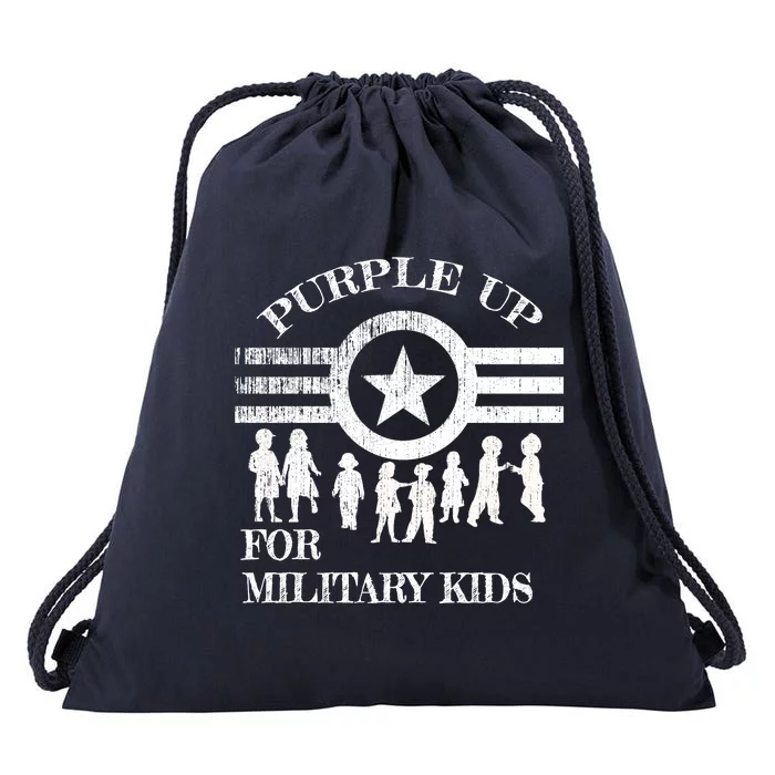 Cool Distressed Wear Purple Military Children Drawstring Bag