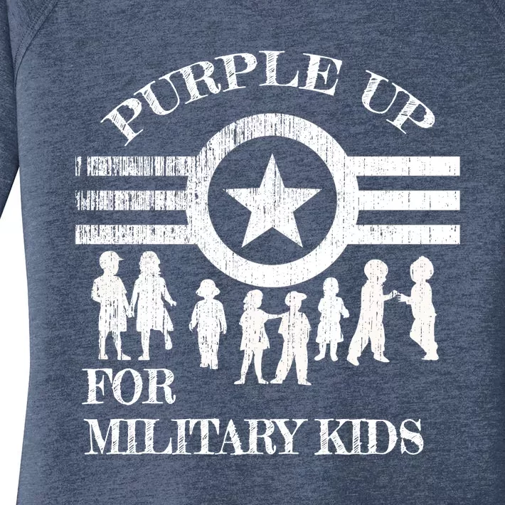 Cool Distressed Wear Purple Military Children Women's Perfect Tri Tunic Long Sleeve Shirt