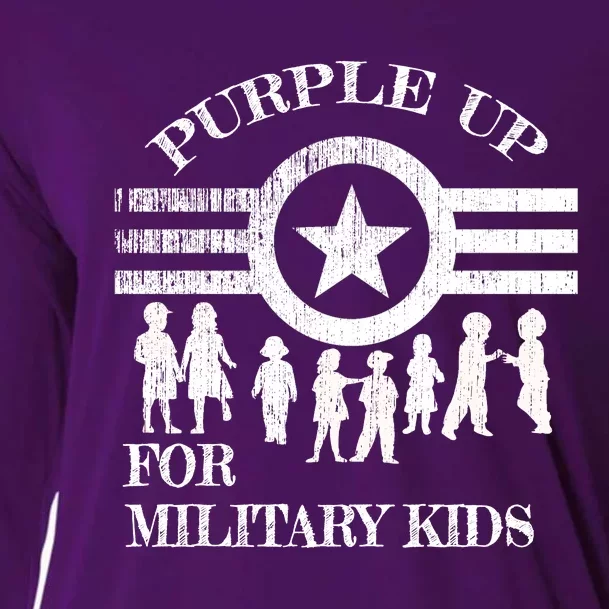 Cool Distressed Wear Purple Military Children Cooling Performance Long Sleeve Crew