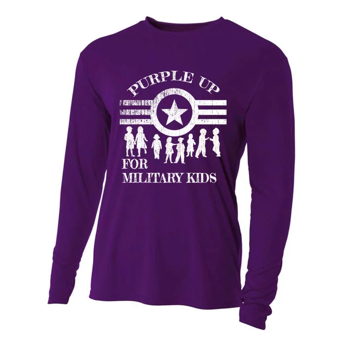 Cool Distressed Wear Purple Military Children Cooling Performance Long Sleeve Crew