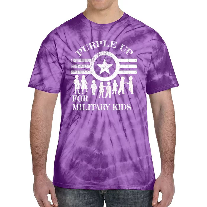 Cool Distressed Wear Purple Military Children Tie-Dye T-Shirt