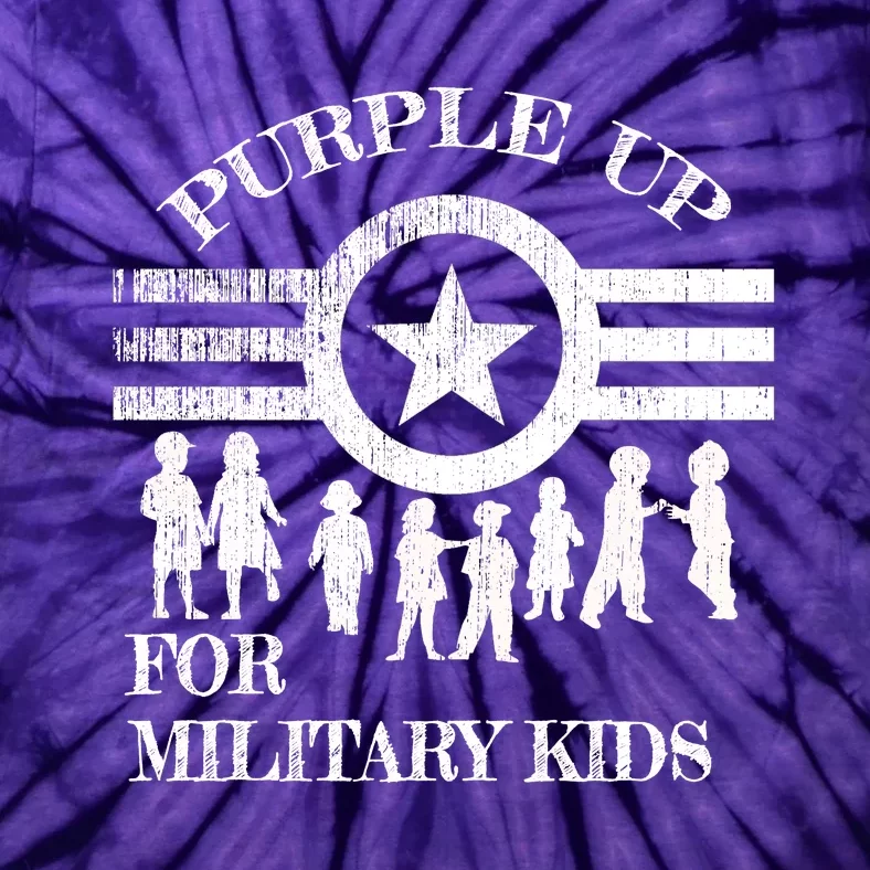 Cool Distressed Wear Purple Military Children Tie-Dye T-Shirt