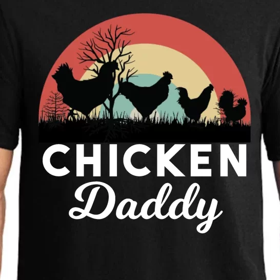 Chicken Daddy With Retro Sunset, Funny Chicken Lover, Farmer Pajama Set