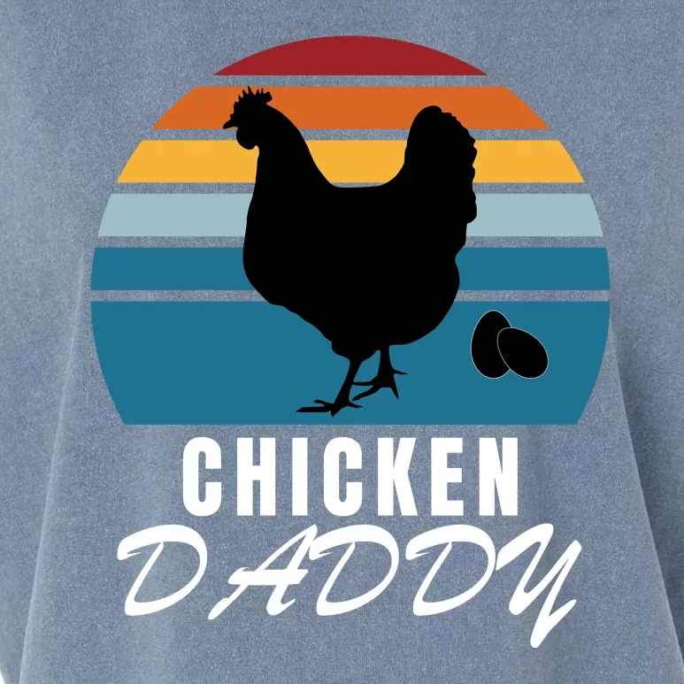 Chicken Daddy With Retro Sunset, Farmer Funny Chicken Lover Garment-Dyed Women's Muscle Tee