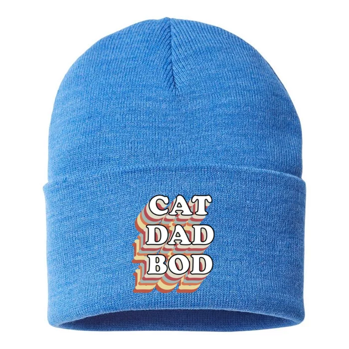 Cat Dad Workout Fitness Gym Funny Gift For Cat Dads Cat Dad Bod Gift Sustainable Knit Beanie