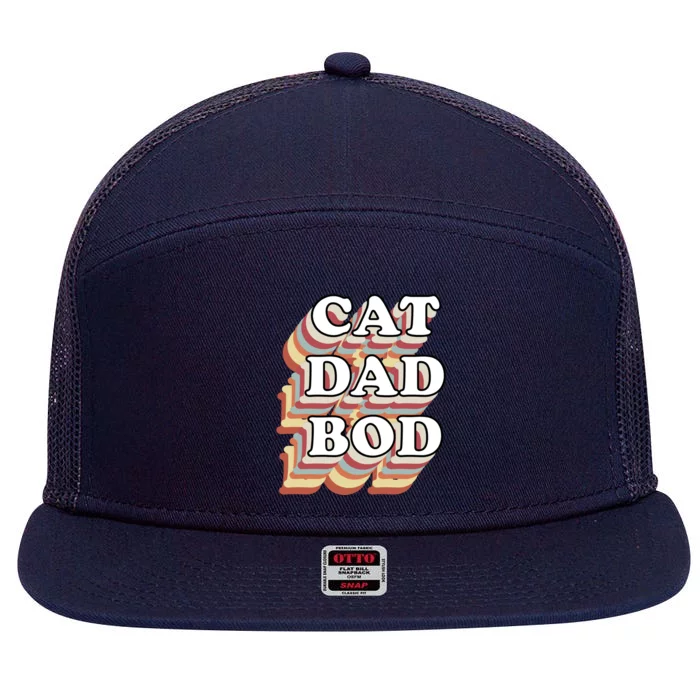 Cat Dad Workout Fitness Gym Funny Gift For Cat Dads Cat Dad Bod Gift 7 Panel Mesh Trucker Snapback Hat