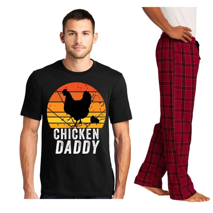 Chicken Daddy With Retro Sunset, Vintage Funny Chicken Lover Pajama Set