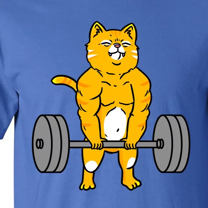 Cat Deadlift Weightlifting Cat Gift Tall T-Shirt