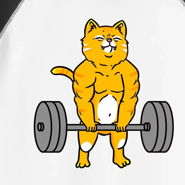 Cat Deadlift Weightlifting Cat Gift Toddler Fine Jersey T-Shirt