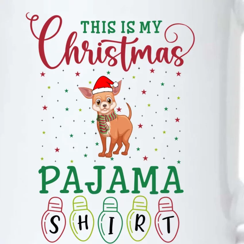 Chihuahua Dog Xmas Light Funny This Is My Christmas Pajama Gift Black Color Changing Mug