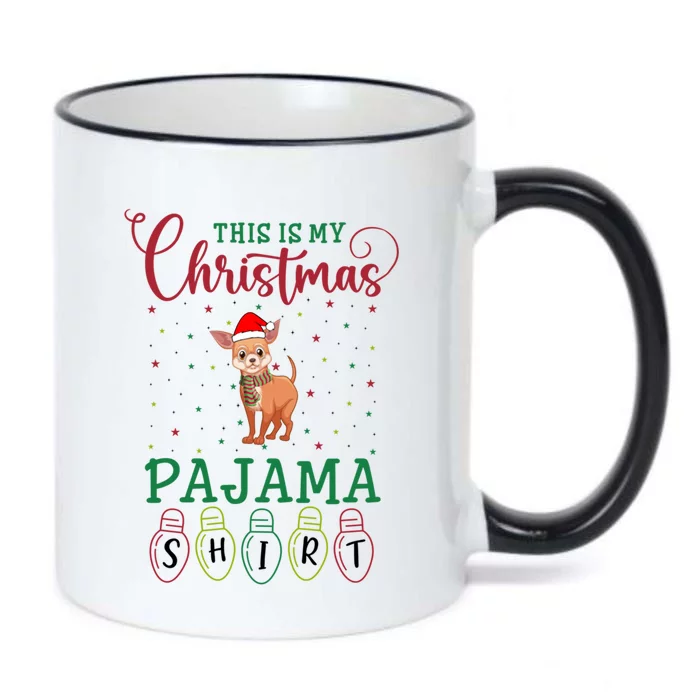 Chihuahua Dog Xmas Light Funny This Is My Christmas Pajama Gift Black Color Changing Mug