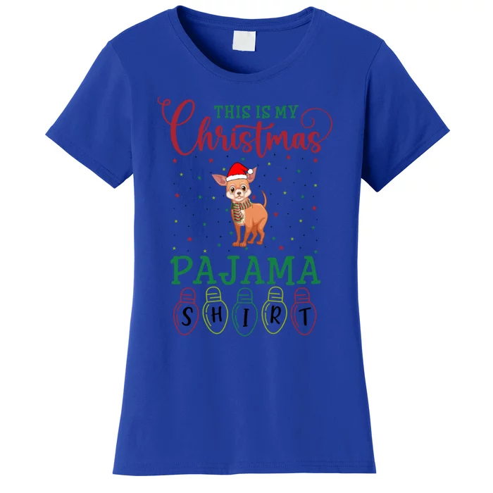 Chihuahua Dog Xmas Light Funny This Is My Christmas Pajama Gift Women's T-Shirt