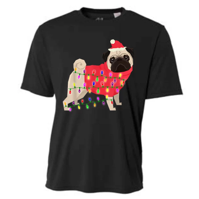 Christmas Dog Xmas Lights Cooling Performance Crew T-Shirt