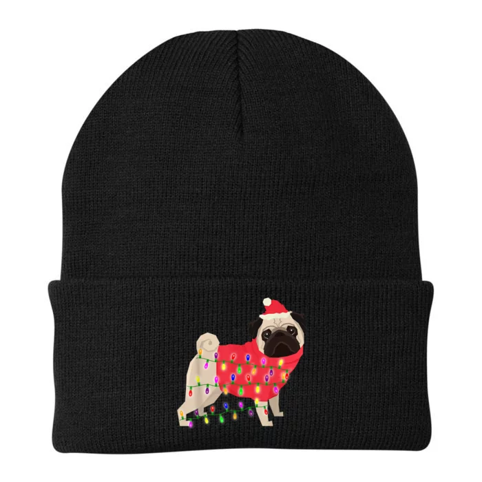 Christmas Dog Xmas Lights Knit Cap Winter Beanie