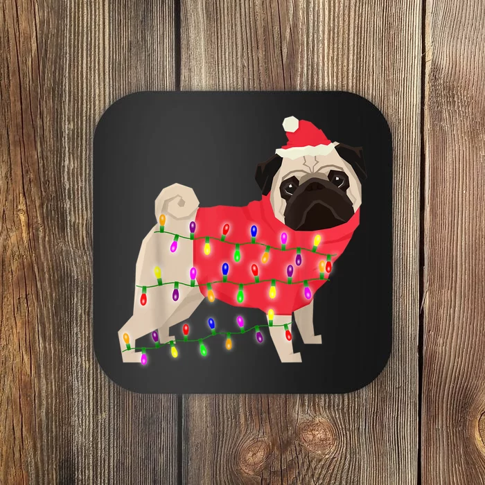 Christmas Dog Xmas Lights Coaster