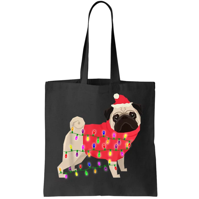 Christmas Dog Xmas Lights Tote Bag