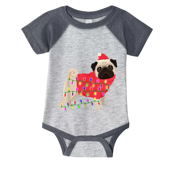 Christmas Dog Xmas Lights Infant Baby Jersey Bodysuit